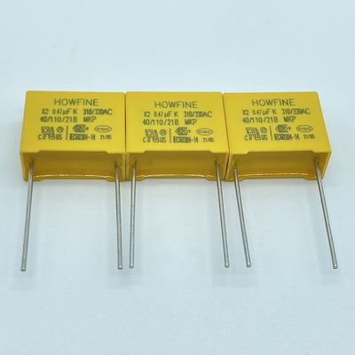 คุณภาพ  UL 275V MPX X2 Safety Capacitor 474K/310V P15 D4 Anti Interference โรงงาน