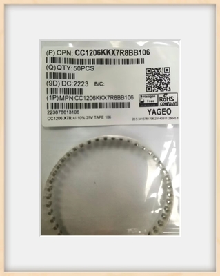 ตัวเก็บประจุแบบเซรามิกหลายชั้น SMD 1.6 มม. 1206 การเคลือบ 25VDC