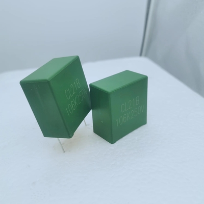 ตัวเก็บประจุกล่องฟิล์มโพลีเอสเตอร์ Metallized CL21 10uF/250VDC