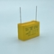 Heatproof Pitch 22.5mm X2 ตัวเก็บประจุความปลอดภัยสารหน่วงไฟสีเหลือง